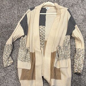 BKE Multicolor Patchwork Cardigan